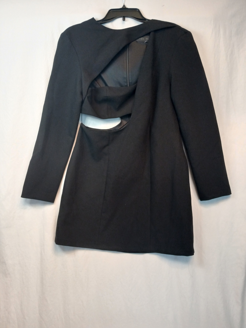 Zara Black Long Sleeve Cut Out Mini Dress L NWOT